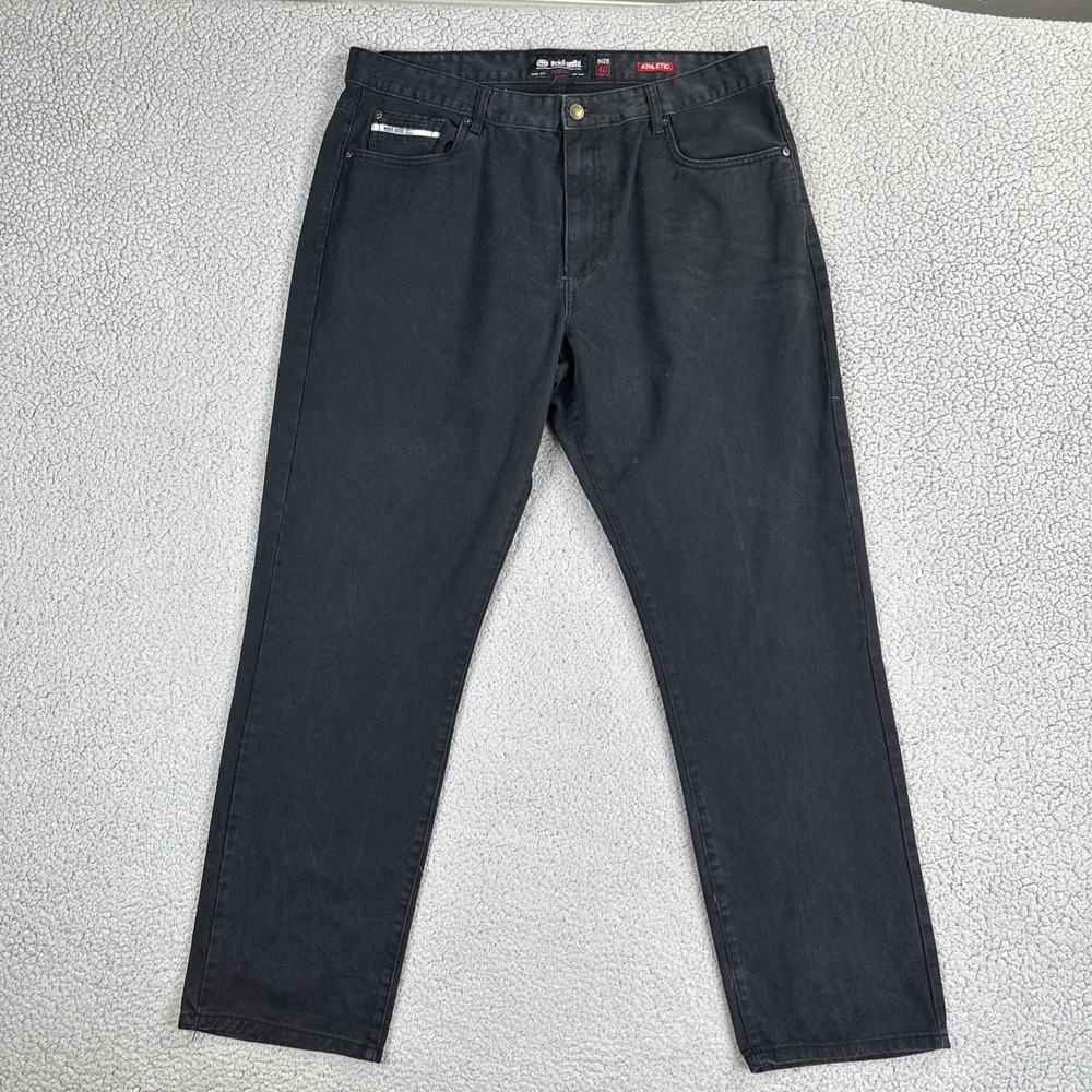 Ecko Unlimited Baggy Wide Leg Jeans Men 40 Black Athletic Fit Hip Hop